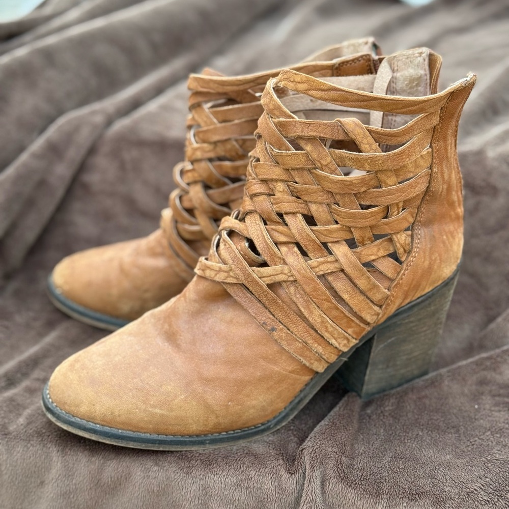 Free People Tan Ankle Boots
